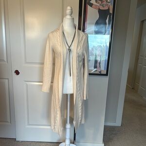 Magaschoni Cream Cardigan Lightweight Knit Sweater